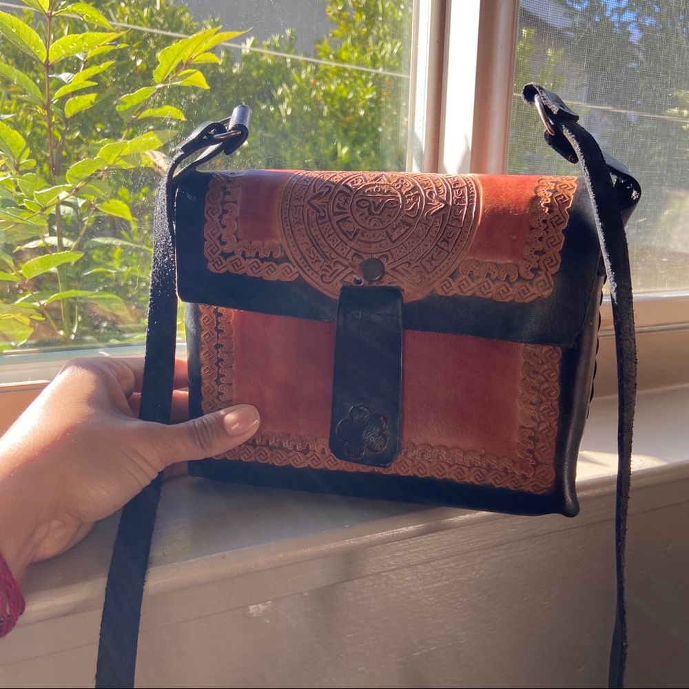 Artisan Leather Mexican Sun Purse